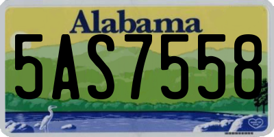 AL license plate 5AS7558
