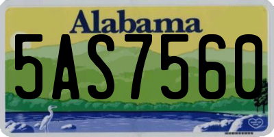 AL license plate 5AS7560