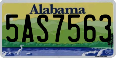 AL license plate 5AS7563