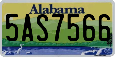 AL license plate 5AS7566
