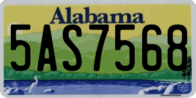 AL license plate 5AS7568
