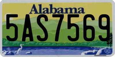 AL license plate 5AS7569