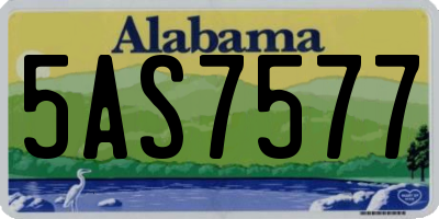AL license plate 5AS7577