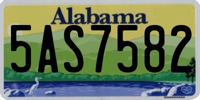 AL license plate 5AS7582
