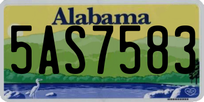 AL license plate 5AS7583