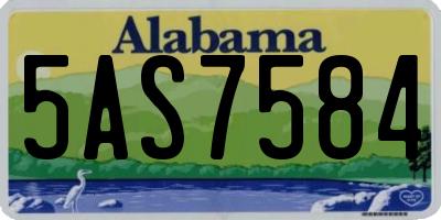 AL license plate 5AS7584