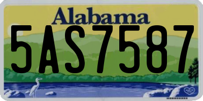 AL license plate 5AS7587