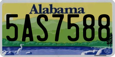 AL license plate 5AS7588