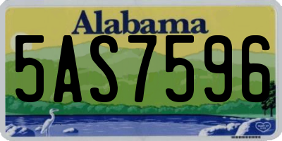 AL license plate 5AS7596