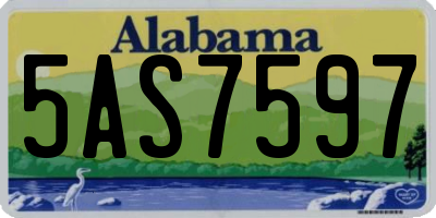 AL license plate 5AS7597