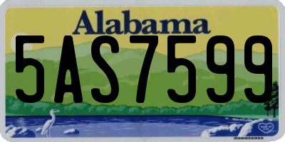 AL license plate 5AS7599