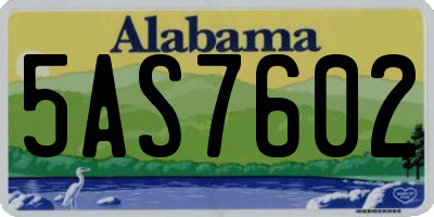 AL license plate 5AS7602