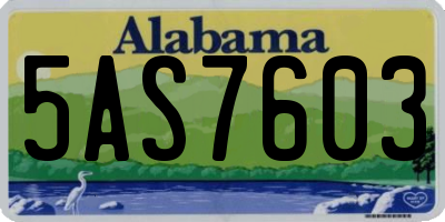 AL license plate 5AS7603
