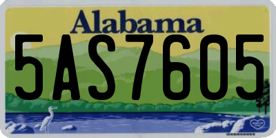 AL license plate 5AS7605