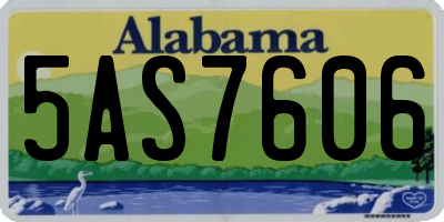 AL license plate 5AS7606