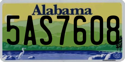 AL license plate 5AS7608