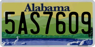 AL license plate 5AS7609