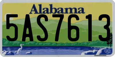 AL license plate 5AS7613