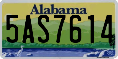 AL license plate 5AS7614