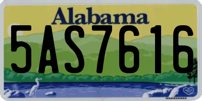 AL license plate 5AS7616