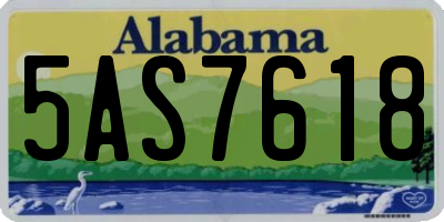 AL license plate 5AS7618