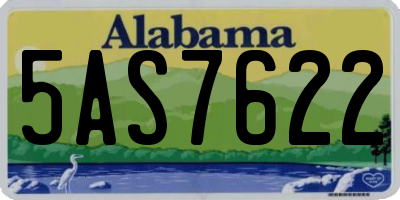 AL license plate 5AS7622