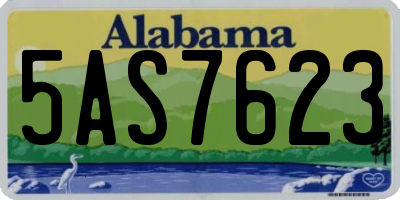 AL license plate 5AS7623