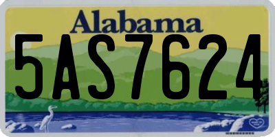 AL license plate 5AS7624