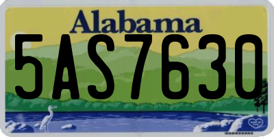 AL license plate 5AS7630