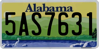 AL license plate 5AS7631