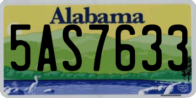 AL license plate 5AS7633