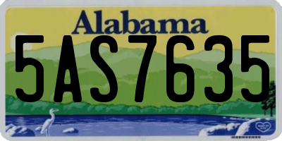 AL license plate 5AS7635