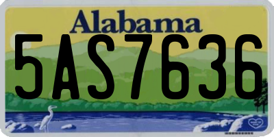 AL license plate 5AS7636