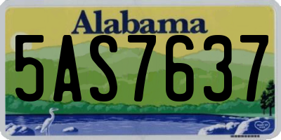 AL license plate 5AS7637