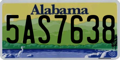 AL license plate 5AS7638