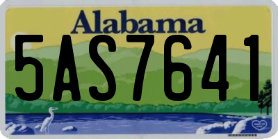 AL license plate 5AS7641