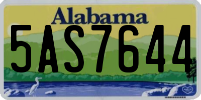 AL license plate 5AS7644