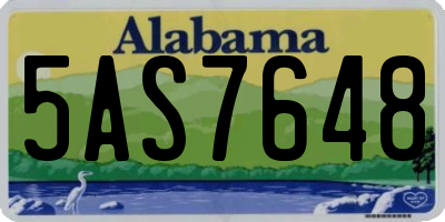 AL license plate 5AS7648