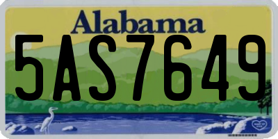 AL license plate 5AS7649