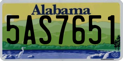 AL license plate 5AS7651