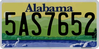 AL license plate 5AS7652