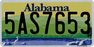 AL license plate 5AS7653