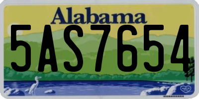AL license plate 5AS7654