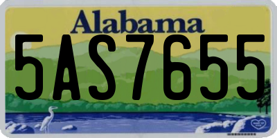 AL license plate 5AS7655