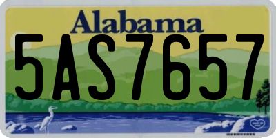 AL license plate 5AS7657