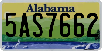 AL license plate 5AS7662