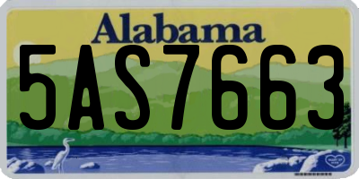 AL license plate 5AS7663