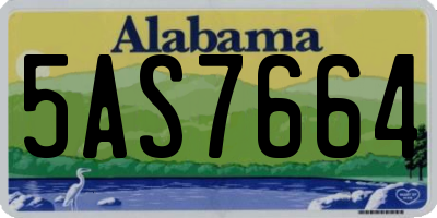AL license plate 5AS7664