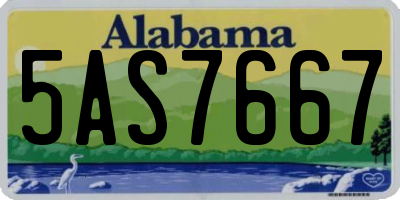 AL license plate 5AS7667