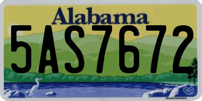 AL license plate 5AS7672